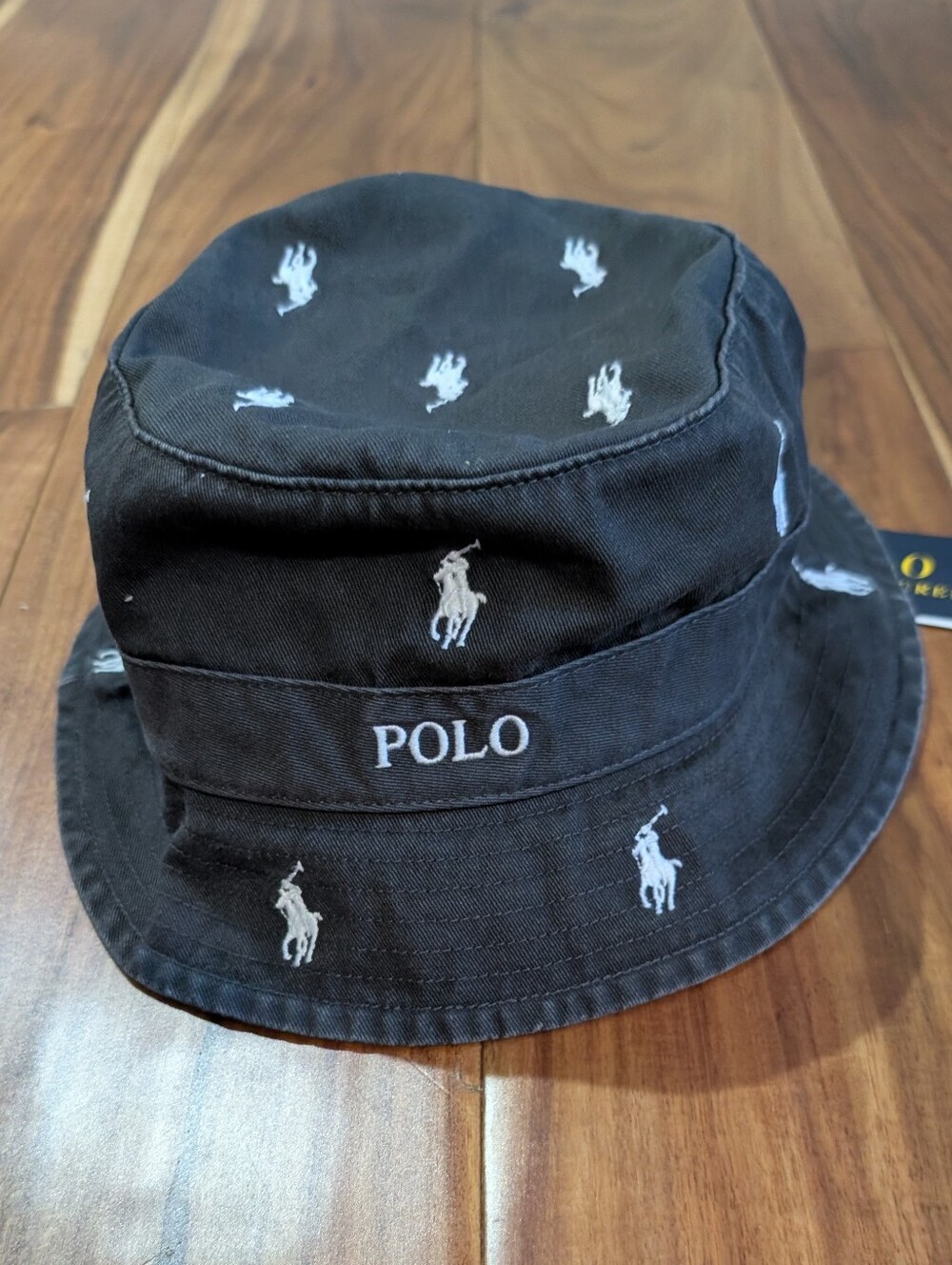 Polo Ralph Lauren Embroidered Logo Black Bucket Hat Size S/M Nwt ❤️
